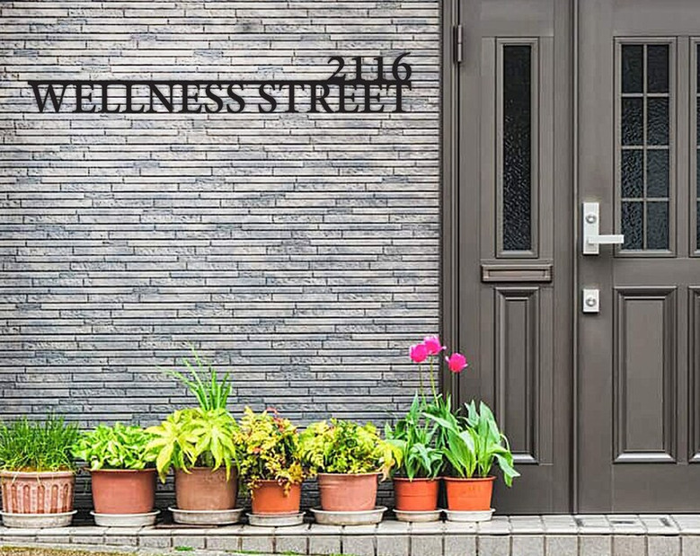 Custom Monogram Street Number Metal Sign, Personalized Metal House Name Sign, Unique Family Name Sign