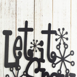 Rustic Let It Snow Metal Sign Outdoor Metal Wall Art Farmhouse Decor Christmas Gift