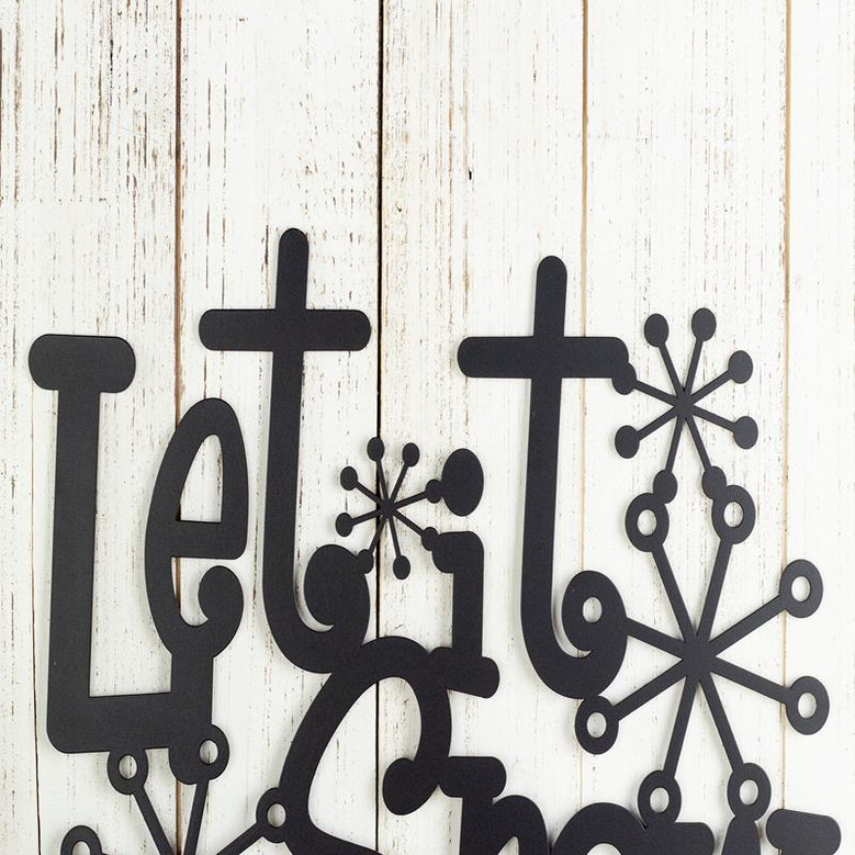 Rustic Let It Snow Metal Sign Outdoor Metal Wall Art Farmhouse Decor Christmas Gift