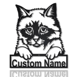 Personalized Birman Cat Metal Sign Art, Custom Birman Cat Metal Sign