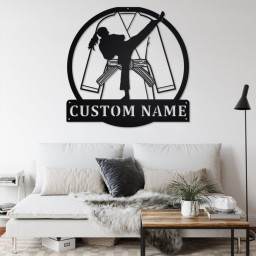 Custom Karate Girl Metal Wall Art,Personalized Karate Name Sign Decoration For Room, Karate Metal Home Decor, Custom Karate , Karate Girl