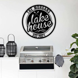 Personalized Family Lake House with Established Date Metal Sign, Lake House Decor, Personalized Lake House Sign, Lake Life Sign, Metal Decor