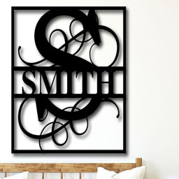 Metal Last Name Family Sign, Personalized Metal Name Sign, Split Monogram Metal Sign, Metal Signs for Outdoor, Metal Signs Personalized Name