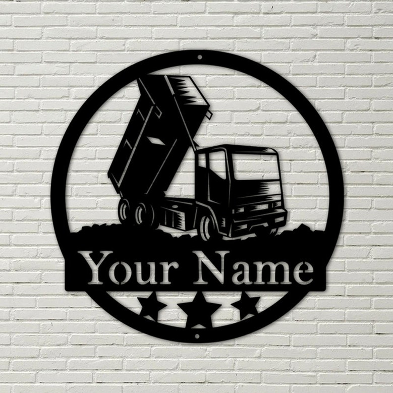 Construction Collection Personalized Dump Truck Metal Sign, dump truck business, metal business sign, truck metal sign