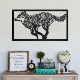 Wolf Tree Metal Sign | Wolf Tree Metal Wall Art | Wolf Tree Metal wall Decor | Wolf Tree Decor | Wolf Lover Gift | Woft Decor