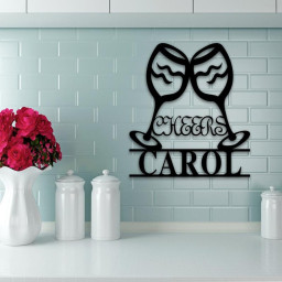 Wine Sign Wine Metal Word Farmhouse Decor Kitchen Decor Housewarming Gift Metal Word Wall Art Realtor Closing Gift Custom Wine Lover