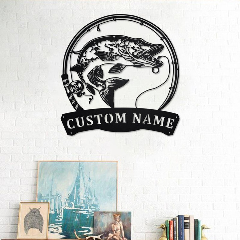 Personalized Northern Pike Fish Metal Sign | Fishing Metal Wall Art | Fishing Metal wall Decor | Fishing Lover | Custom Fishing | Fishman