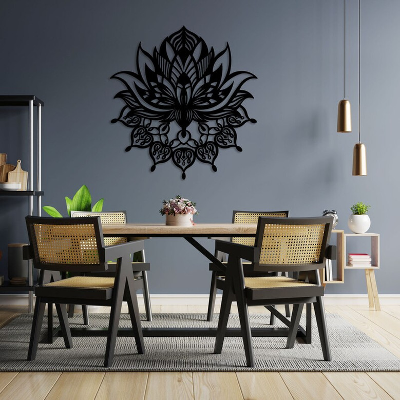 Mandala Metal Wall Art, Wall Hanging Decor, Mandala Metal Wall Decor, Black Mandala Wall Decor