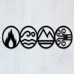Element Wall Sign|Wall sign|Metal sign|Water|Wall art|Wall hanging|Wall decor|Fire|Earth|Wind|Wall sign|bedroom|Art|Ocean|Living room|sign