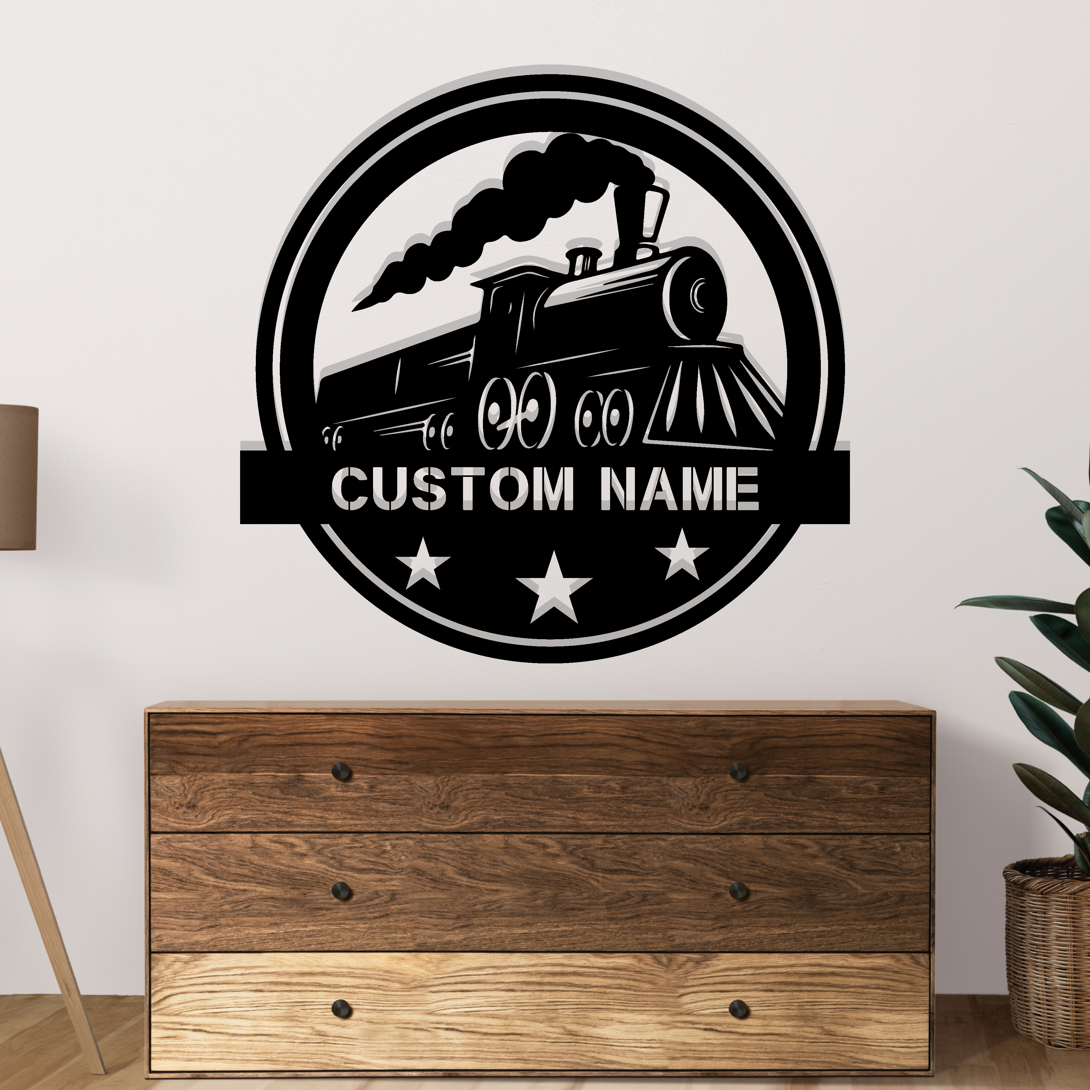 Custom Train Metal Wall LED Lights