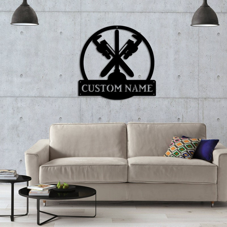Personalized Plumbing Metal Sign Art, Custom Plumber Monogram Metal Sign, Plumber Gifts, Job Gift, Plumber Gift