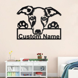 Custom Whippet Dog Metal Wall Art, Personalized Whippet Name Sign Decoration For Room, Whippet Home Decor, Custom Dog, Custom Whippet Dog