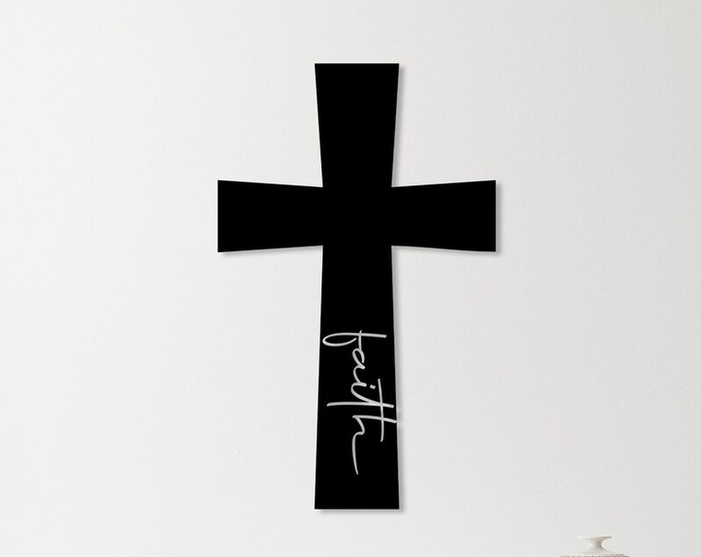 Metal Cross Wall Sign, Faith Cross Metal Wall Art, Christian Wall Art, Jesus Decorative Sign