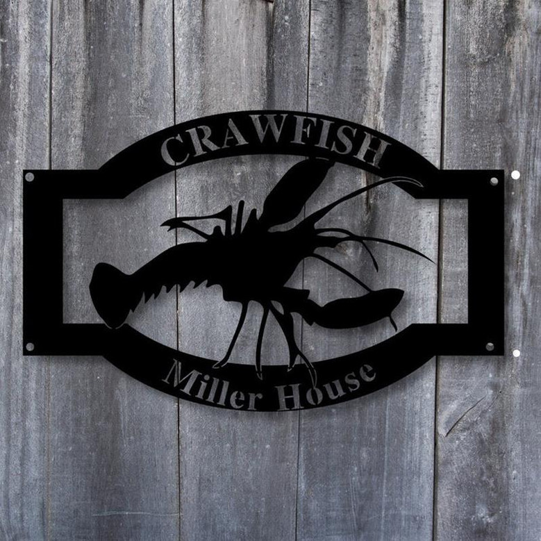 Crawfish Metal Outdoor Sign, Crawfish Boil Sign, Outdoor Kitchen Metal Signs, Crawfish House Sign, Lobster Sign, Cajun Party Sign, Chef Sign