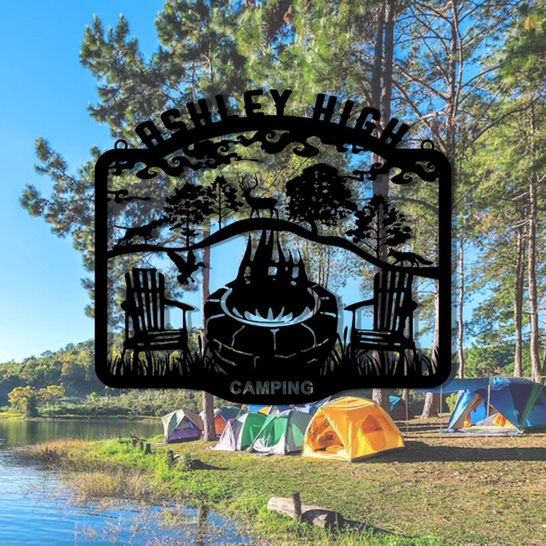 Custom Winter Camp Metal Sign, Personalized Metal Ranch Sign, Unique Christmas Gift