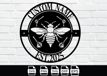custom Honey Bee Metal Sign
