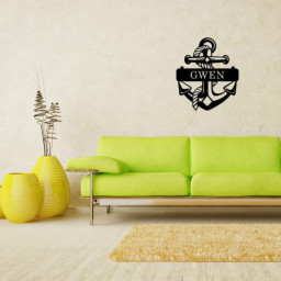 Anchor Sign, Beach Decor, Anchor Family Name, Wall Decor, Custom Wedding Gift, Metal Wall Art, Lake Metal Sign, Custom Name Sign, Metal Sign