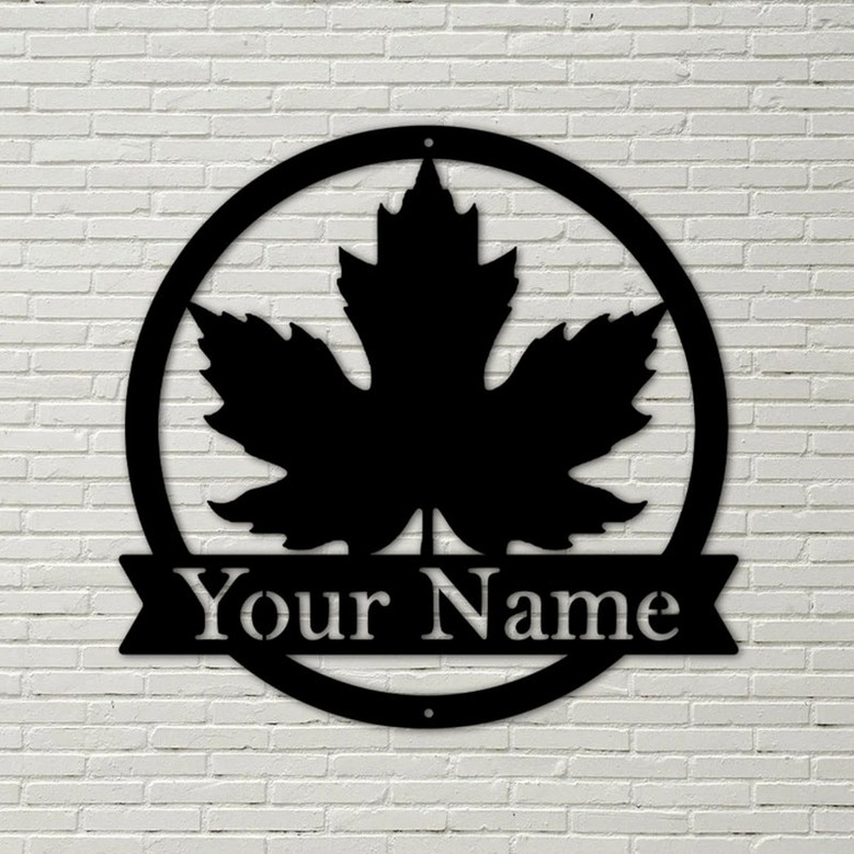 Maple Leaf metal sign, Canada Metal Sign, Personalized Home Decor, Maple Leaf Monogram Sign, Family Address Sign, Family Sign, Canadian Gift