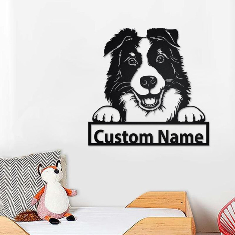 Personalized Border Collie Metal Sign | Border Collie Metal Wall Art | Dog Metal Sign | Dog Lover Gift | Border Collie | Custom Dog