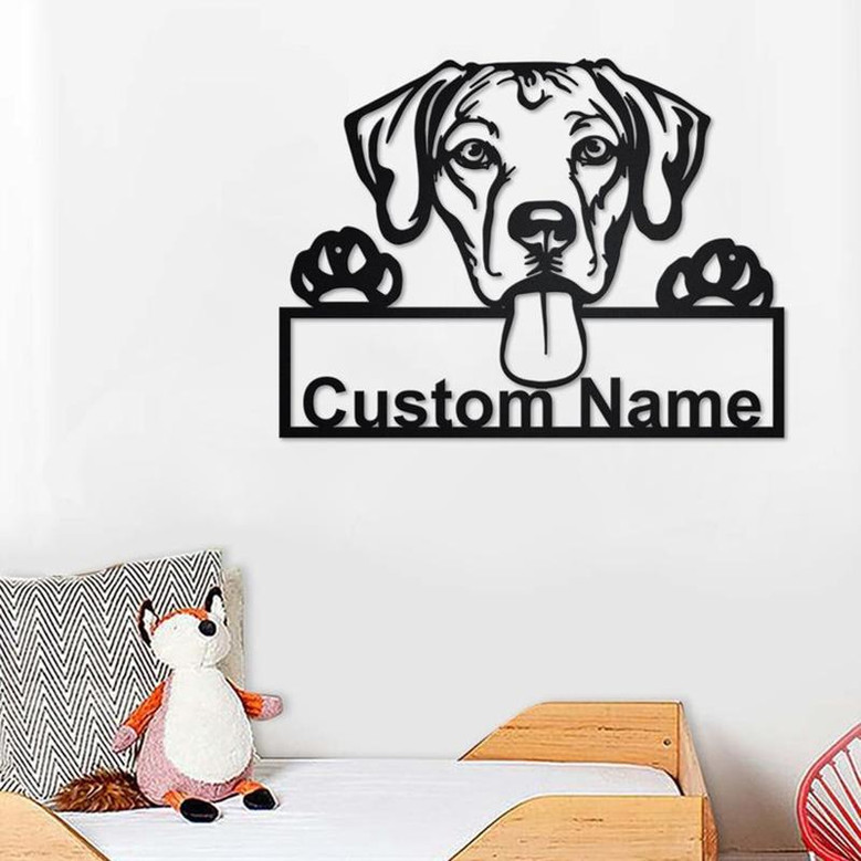 Custom Rhodesian Ridgeback Dog Metal Wall Art, Personalized Rhodesian Ridgeback Name Sign Decoration For Room,Rhodesian Ridgeback Home Decor