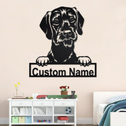 Custom Short Haired Pudelpointer Dog Metal Wall Art, Personalized Short Haired Pudelpointer Name Sign Decoration For Room, Custom Dog