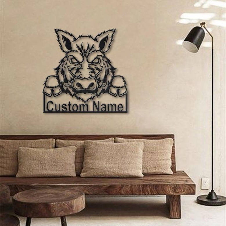 Personalized Feral Pig Metal Sign Art | Custom Feral Pig Metal Sign | Animal Funny | Pets Gift | Birthday Gift
