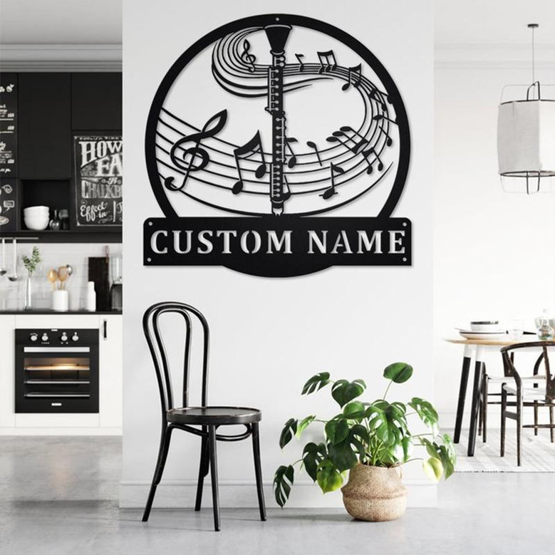 Custom Clarinet Metal Wall Art, Personalized Clarinet Teacher Name Sign Decoration For Room, Clarinet Home Decor, Custom Clarinet, Clarinet