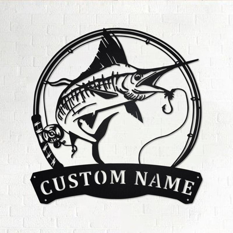 Personalized Swordfish Fish Metal Sign | Fishing Metal Wall Art | Fishing Metal wall Decor | Fishing Lover | Custom Fishing | Fishman