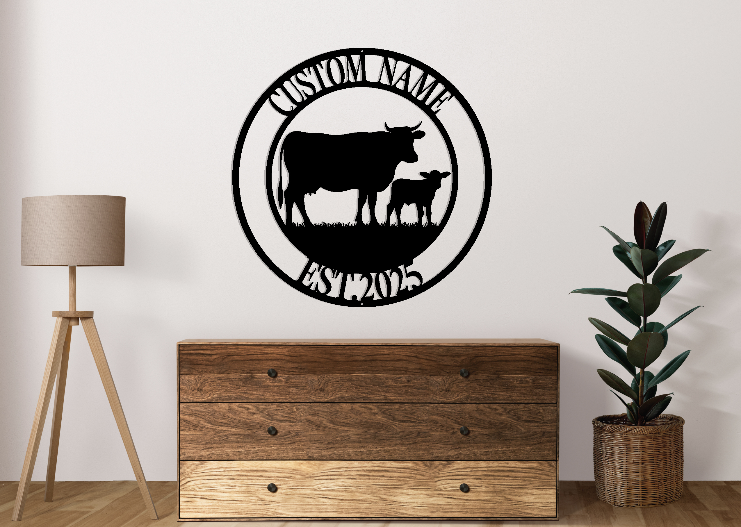 Custom Cow Metal Sign