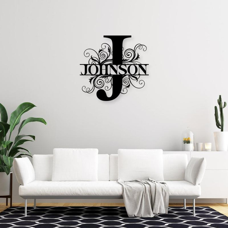 Personalized Family Name Metal Sign, Metal Monogram Sign, Last Name Sign, Wedding Gift, Metal Established Family Sign, Door Hanger, Initial