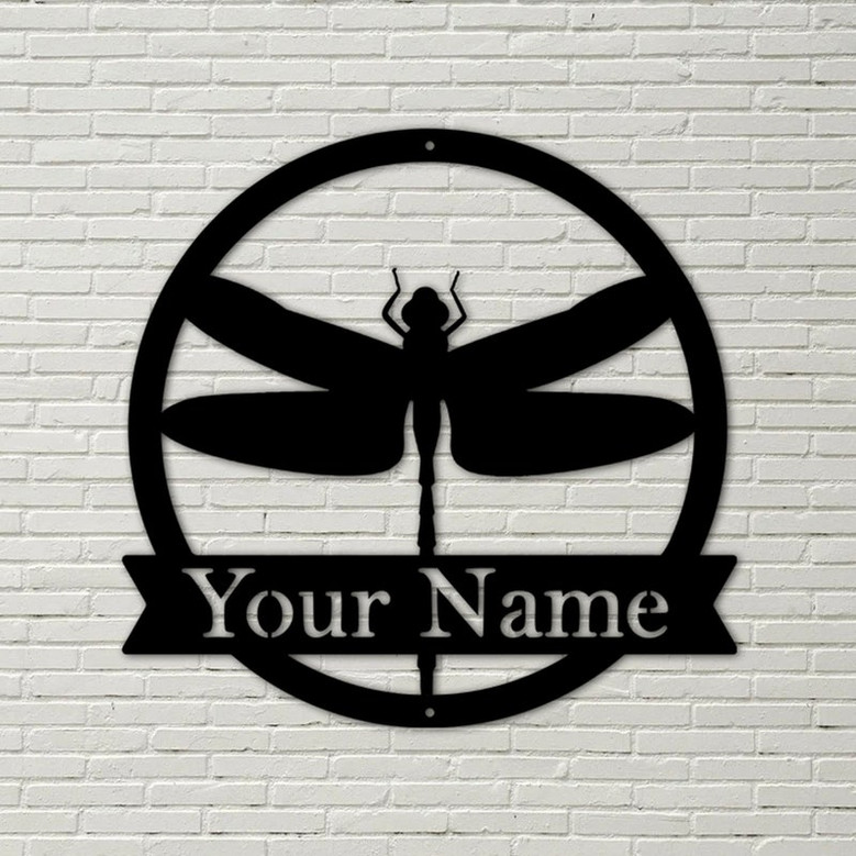 DRAGON FLY Metal sign - Metal Wall Art Décor-Personalized Dragonfly metal sign, Farm Sign, Metal Name Sign, Door Hanger, Housewarming Gift