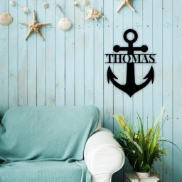 Metal Name Anchor Sign, Nautical Decor, Anchor Door Hanger, US Navy Decor, Beach House Decor, Personalized Anchor Sign, Anchor Wall Decor