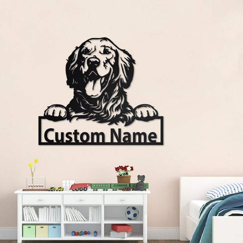 Personalized Golden Retriever Metal Sign| Golden Retriever Metal Wall Art| Dog Metal Sign| Golden Retriever Gift Golden Retriever Lover Gift