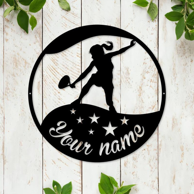 Personalized Female Tennis Star Player Metal Wall Art, Tennis Player Lover Gift