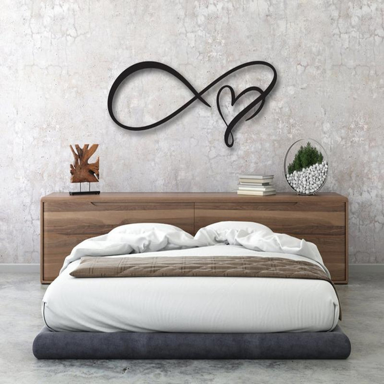 Metal Infinity Heart Sign - Metal Infinity Symbol and Heart Wall Decor - Love Sign - Infinity Sign