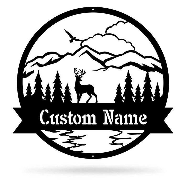 Personalized Deer Cut Metal Sign Gift For Home Decor
