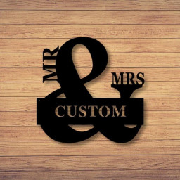 Custom Metal Mr & Mrs Sign Custom Family Sign Metal Wall Art Farmhouse Decor Family Name Sign Housewarming Christmas Gift