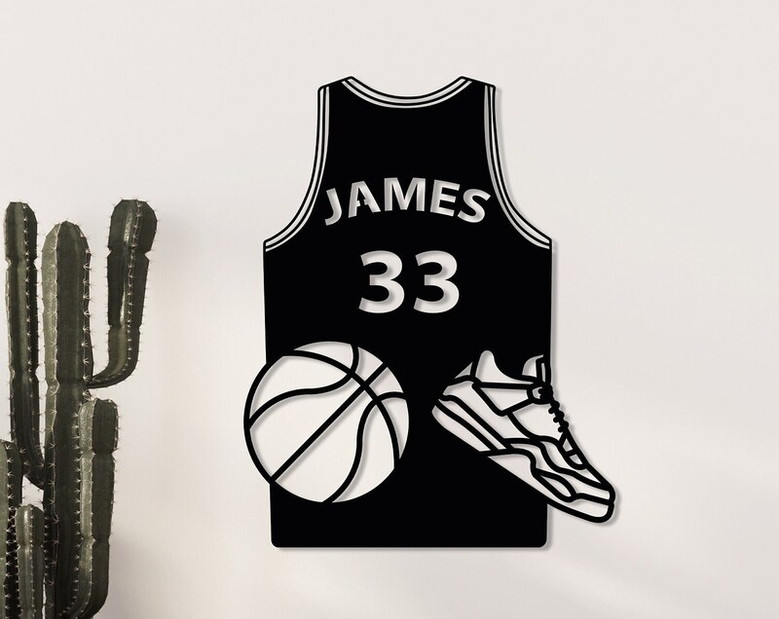 Custom Basketball Metal Sign, Basketball Fan Gift, Personalized Metal Sports Sign, Custom Metal Jersey