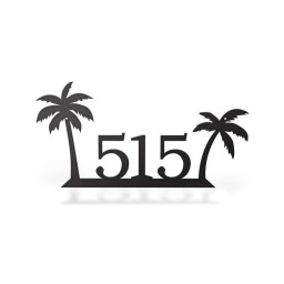 Custom Metal Palm Trees Address Sign, Front Door Decor