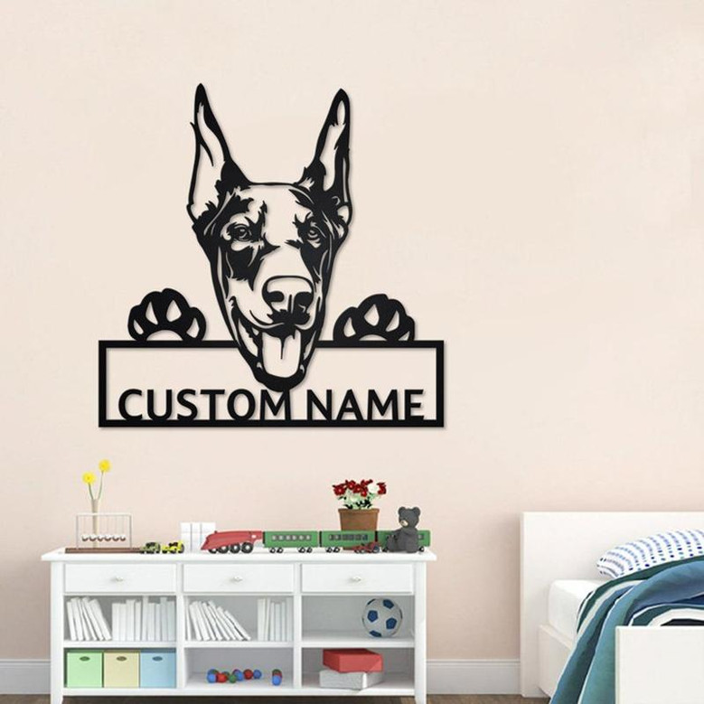 Personalized Doberman Dog Metal Sign | Doberman Dog Metal Wall Art | Dog Metal Sign| Doberman Dog Gift | Doberman Dog Lover Gift | Doberman