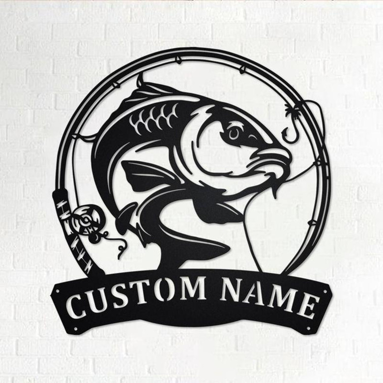 Personalized Carp Fish Metal Sign | Fishing Metal Wall Art | Fishing Metal wall Decor | Fishing Lover | Custom Fishing | Fishman | Carp Fish