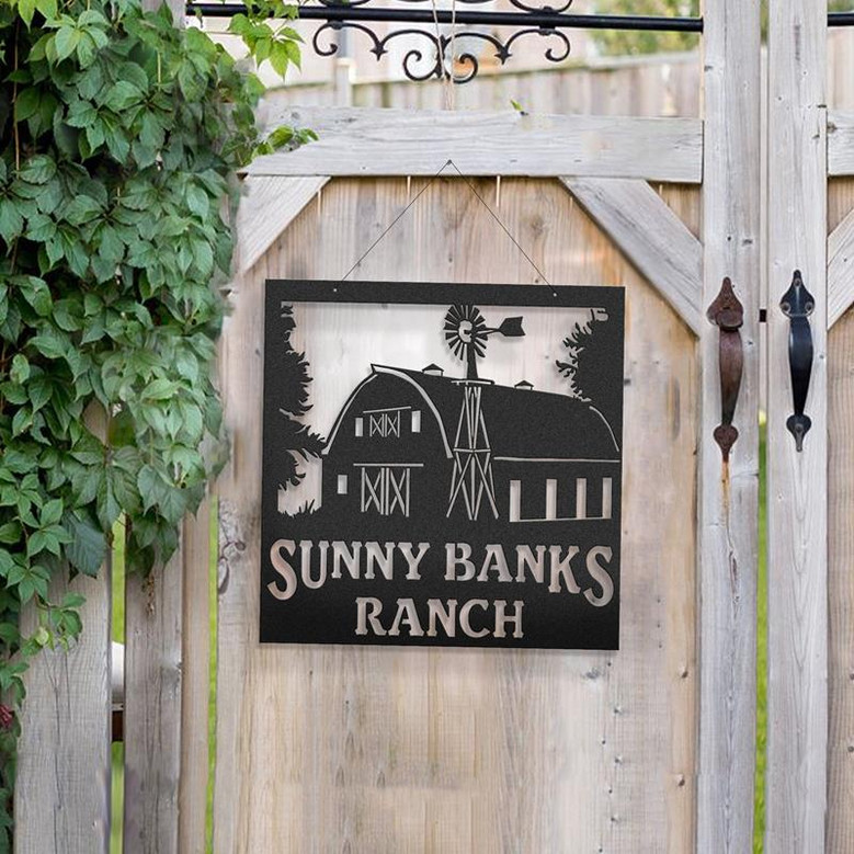 Custom Metal Barn Sign Metal Farm Sign Barn And Windmill Indoor Or Outdoor Sign