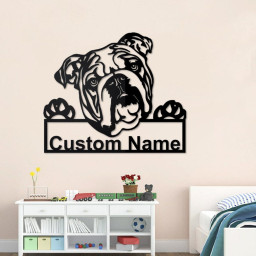 Personalized English Bulldog Metal Sign | English Bulldog Metal Wall Art | Dog Metal Sign | English Bulldog Gift| English Bulldog Lover Gift