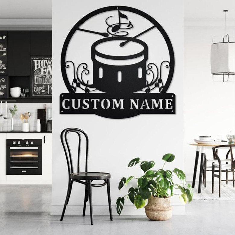 Custom Bass Drum Metal Wall Art, Personalized Bass Drum Name Sign Decoration For Room, Bass Drum Home Decor, Custom Bass Drum, Bass Drum