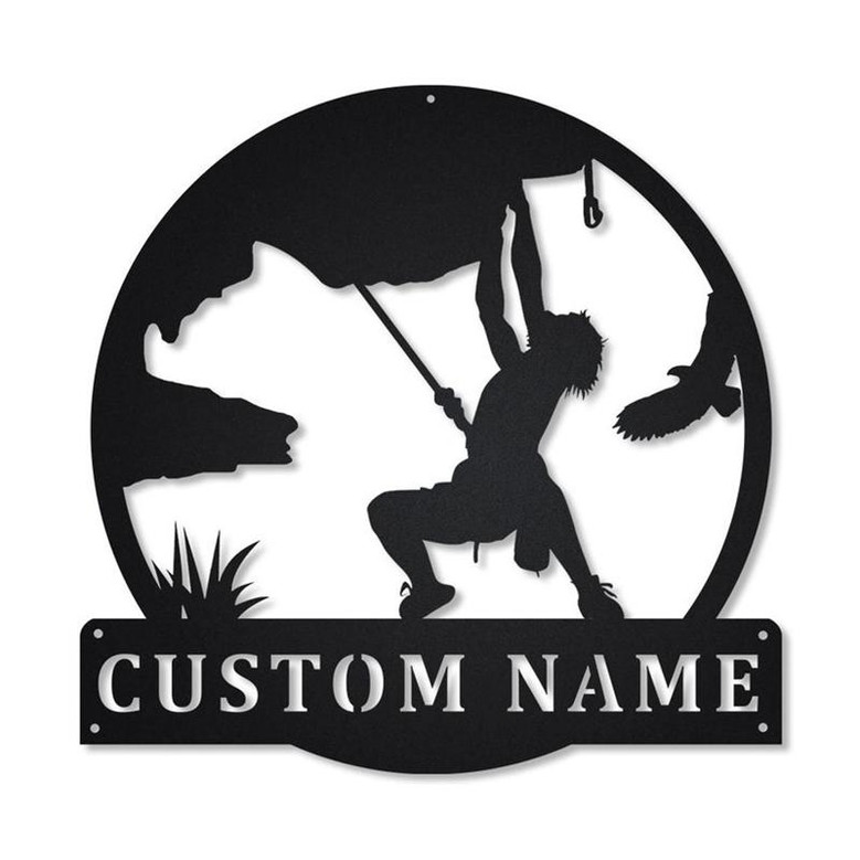 Personalized Climbing Monogram Metal Sign Art ,Custom Climbing Metal Sign, Climbing Lover Sign Decoration For Living Room