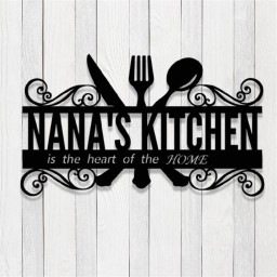 Custom Kitchen Metal Sign With Lights,Personalized Kitchen Name Signs