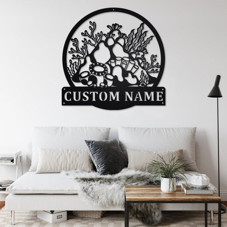 Custom Coral Reef Metal Wall Art, Personalized Coral Reef Name Sign Decoration For Room, Coral Reef Home Decor, Custom Coral Reef,Coral Reef
