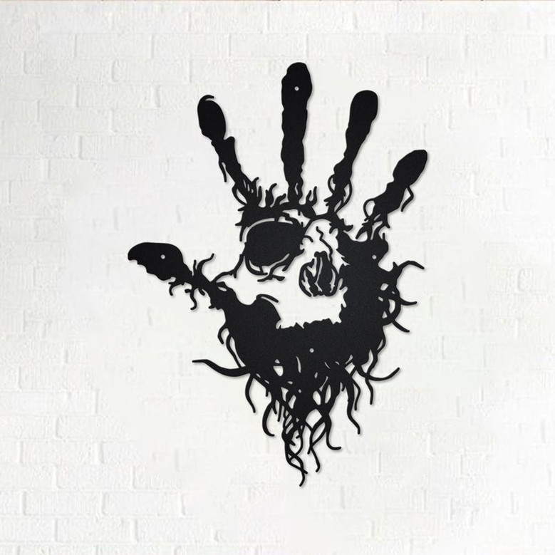 Hand Skull Tribal Eye Fingers Metal Wall Art, Hand Skull Sign Decoration For Room, Hand Skull Home Decor, Hand Skull Metal Wall Decor