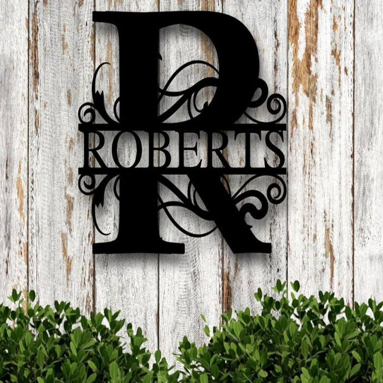 Personalized Family Name Metal Sign, Housewarming Gift, Metal Monogram Sign, Door Hanger, Last Name Sign, Metal Wall Art, Wedding Gift