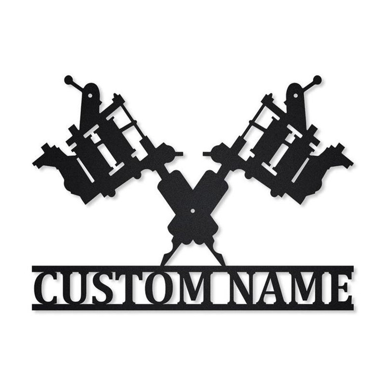 Personalized Tattoo Machine Metal Sign | Custom Tattoo Machine Sign | Birthday Gift | Tattoo Machine Sign